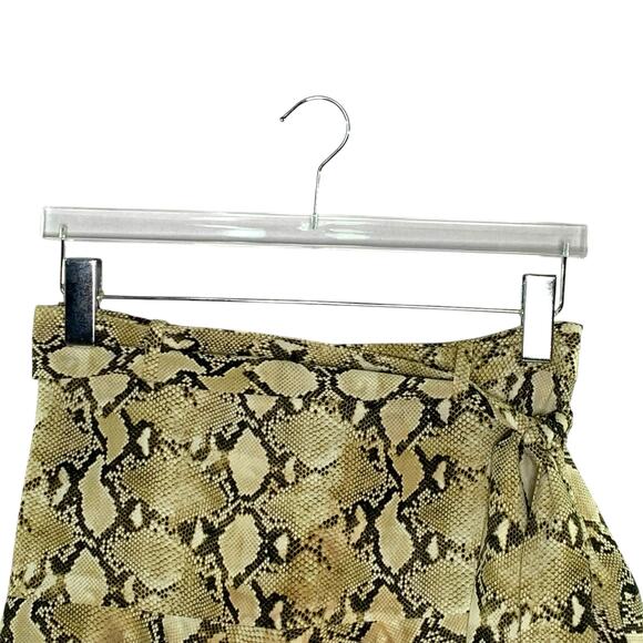 Zara M Womens Reptile Print Flare Skater Skort Side Tie Snake Python - Picture 4 of 11
